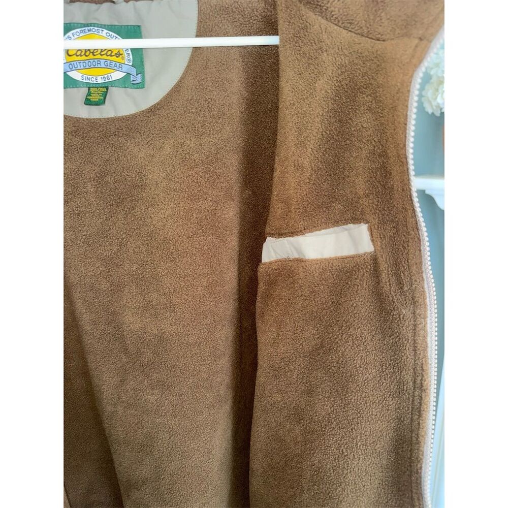 Cabela's Men's 2XL Tan Fleece Lined Jacket Vintage Full Zip - Picture 7 of 9